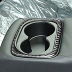 Car Carbon Fiber Rear Water Cup Holder Frame Decorative Sticker for Honda Civic 8th Generation 2006-2011, Left and Right Drive Universal, Rear Water Cup Holder Frame