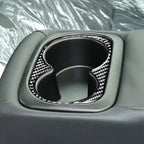 Car Carbon Fiber Rear Water Cup Holder Decorative Sticker for Honda Civic 8th Generation 2006-2011, Left and Right Drive Universal, Rear Water Cup Holder