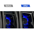 2 in 1 Car Carbon Fiber Water Cup Holder Panel Decorative Sticker for Honda Civic 8th Generation 2006-2011, Left and Right Drive Universal, Water Cup Holder Panel