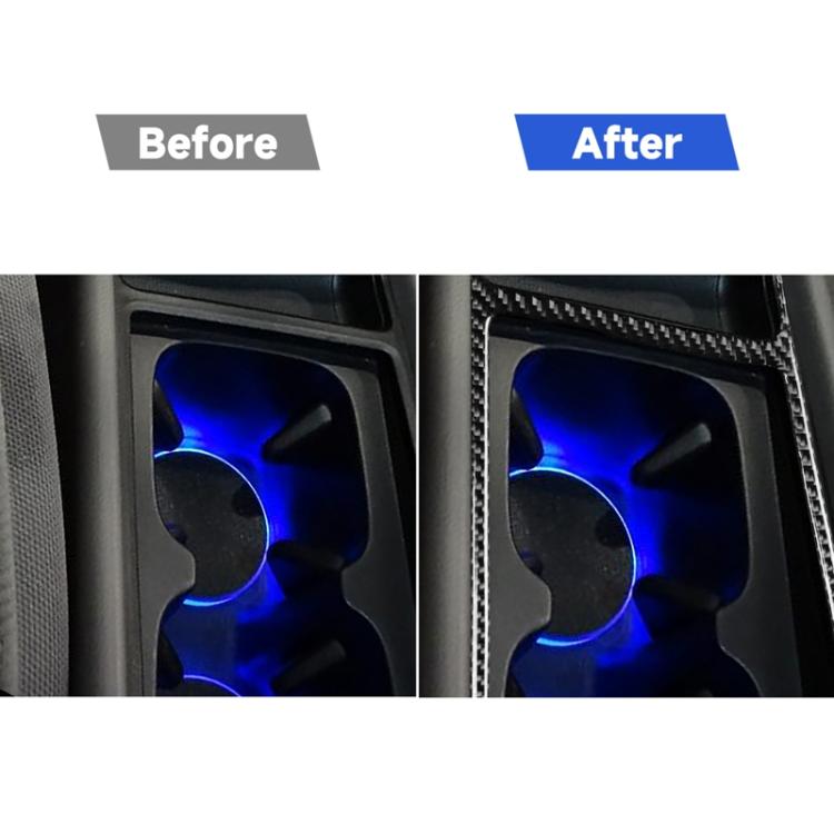 Car Carbon Fiber Water Cup Holder Frame Decorative Sticker for Honda Civic 8th Generation 2006-2011, Left and Right Drive Universal, Water Cup Holder Frame
