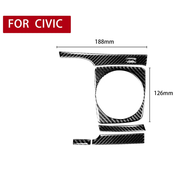 5 in 1 Car Carbon Fiber Manual Gear Panel Set Decorative Sticker for Honda Civic 8th Generation 2006-2011, Left Drive, Manual Gear Panel Set , Left Drive