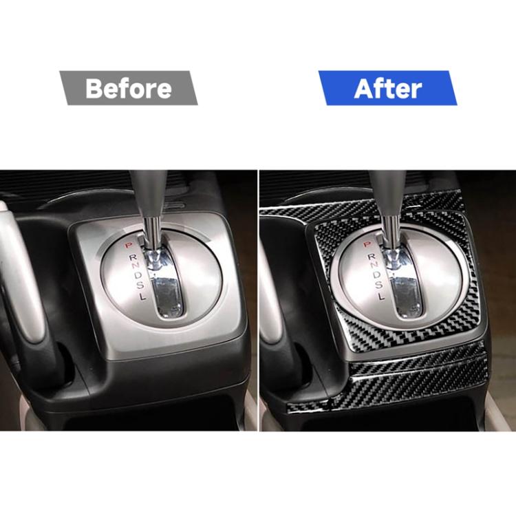 5 in 1 Car Carbon Fiber Manual Gear Panel Set Decorative Sticker for Honda Civic 8th Generation 2006-2011, Left Drive, Manual Gear Panel Set , Left Drive