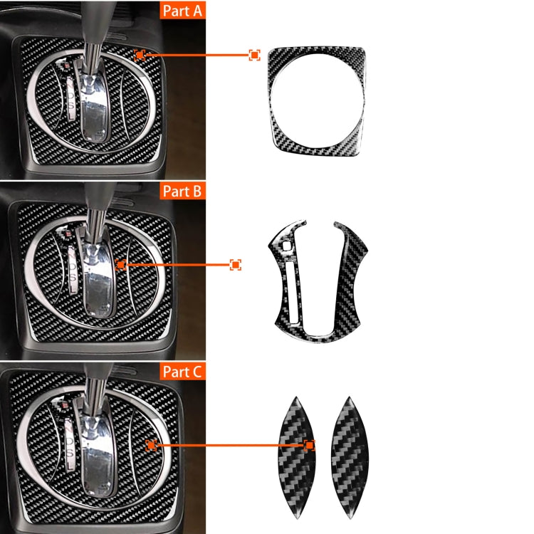 4 in 1 Car Carbon Fiber Automatic Gear Set Decorative Sticker for Honda Civic 8th Generation 2006-2011, Left Drive, Automatic Gear Set, Left Drive