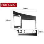 3 in 1 Car Carbon Fiber Central Control Navigation Panel Decorative Sticker for Honda Civic 8th Generation 2006-2011, Left Drive, Central Control Navigation Panel