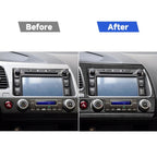 3 in 1 Car Carbon Fiber Central Control Navigation Panel Decorative Sticker for Honda Civic 8th Generation 2006-2011, Left Drive, Central Control Navigation Panel