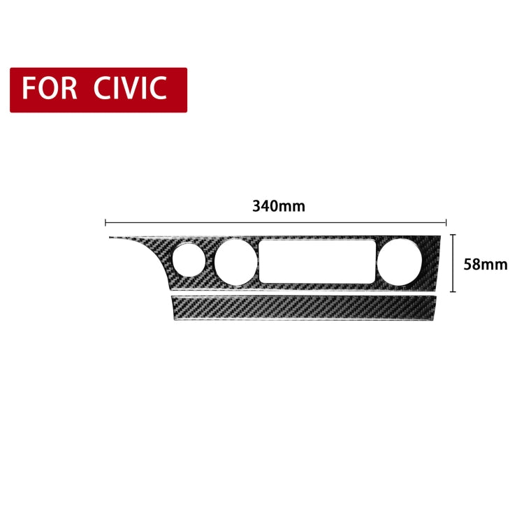 2 in 1 Car Carbon Fiber Air Conditioning Button Panel Decorative Sticker for Honda Civic 8th Generation 2006-2011, Left Drive, Air Conditioning Button Panel