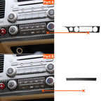 2 in 1 Car Carbon Fiber Air Conditioning Button Panel Decorative Sticker for Honda Civic 8th Generation 2006-2011, Left Drive, Air Conditioning Button Panel