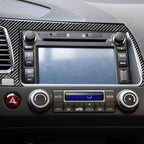 Car Carbon Fiber Navigation Panel Decorative Sticker for Honda Civic 8th Generation 2006-2011, Left Drive, Navigation Panel, Left Drive