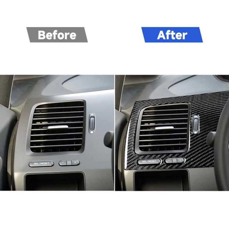 Car Carbon Fiber Driver Seat Left Side Air Outlet Panel Decorative Sticker for Honda Civic 8th Generation 2006-2011, Left Drive, Driver Seat Left Side Air Outlet Panel, Left Drive