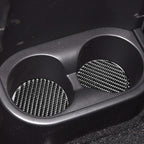 4 in 1 Car Carbon Fiber Water Cup Holder Mat Decorative Sticker for Jeep Wrangler JK 2007-2010, Left and Right Drive Universal, Water Cup Holder Mat
