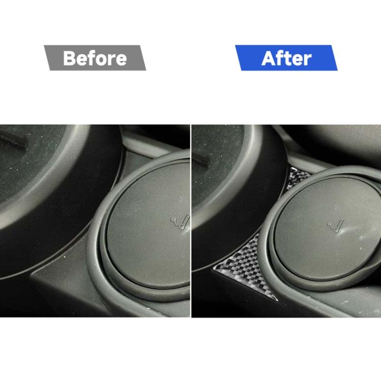 Car Carbon Fiber Water Cup Holder Decorative Sticker for Jeep Wrangler JK 2007-2010, Left Drive , Water Cup Holder