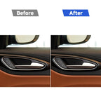 4 in 1 Car Carbon Fiber Inner Door Bowl Decorative Sticker for Alfa Romeo Giulia 2017-2019, Left and Right Drive Universal, Inner Door Bowl