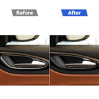 4 in 1 Car Carbon Fiber Inner Door Handle Decorative Sticker for Alfa Romeo Giulia 2017-2019, Left and Right Drive Universal, Inner Door Handle
