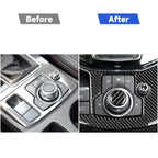One Set Car Carbon Fiber Multimedia Knob Decorative Sticker for Mazda 3 / 6 / CX-9 / CX-5, Left and Right Drive Universal, Multimedia Knob