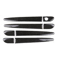 One Set Car Carbon Fiber Outside Door Handle without Smart Hole Decorative Sticker for Mazda CX-5 2017-2018, Left Drive, Outside Door Handle without Smart Hole, Left Drive