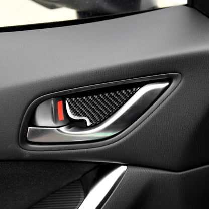 Car Carbon Fiber Inner Door Bowl Decorative Sticker for Mazda, Left and Right Drive Universal, Inner Door Bowl