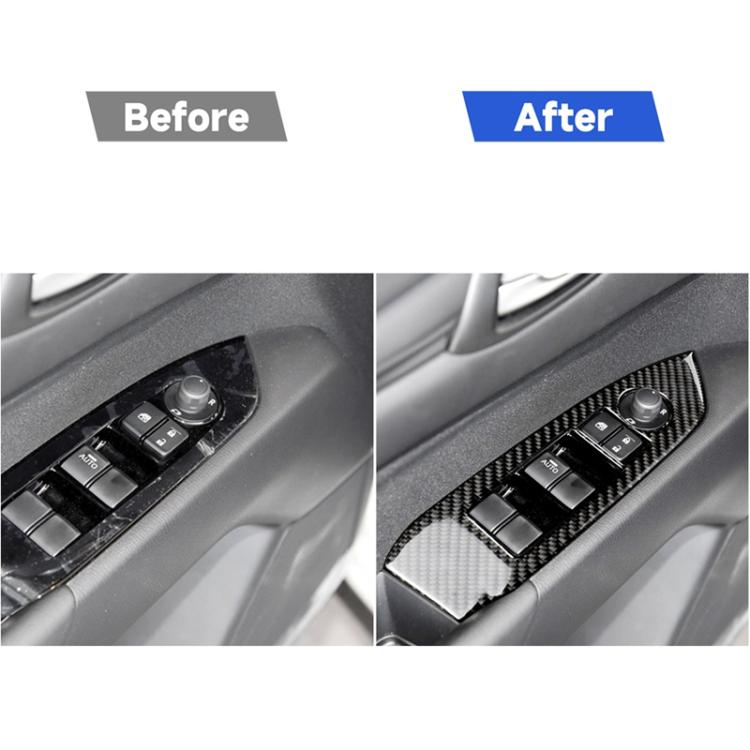 Car Carbon Fiber Window Buttons Panel Decorative Sticker for Mazda CX-5 2017-2018, Left Drive, Window Buttons Panel, Left Drive