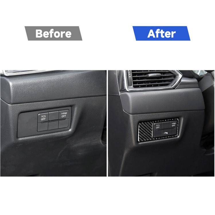 Car Carbon Fiber Headlight Panel Decorative Sticker for Mazda CX-5 2017-2018, Left Drive, Headlight Panel, Left Drive