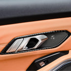 4 in 1 Car Carbon Fiber Door Handle Decorative Sticker for BMW 3 Series G20/G28/325Li/330d/335 2019-2020, Left and Right Drive Universal, Door Handle