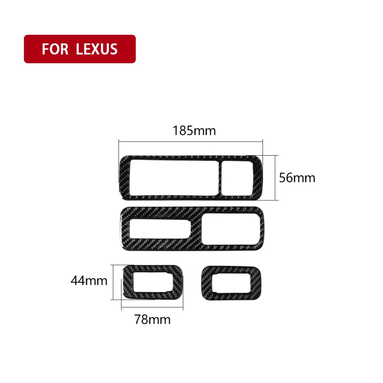 Car Carbon Fiber Window Glass Lift Decorative Sticker for Lexus RX300 / 270 / 200T / 450h 2016-2019, Left Drive, Window Glass Lift, Left Drive