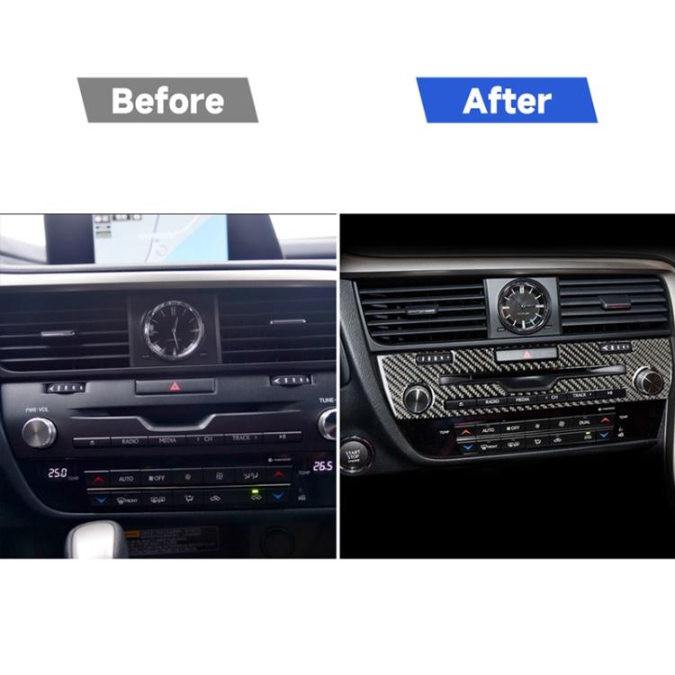Car Carbon Fiber CD Panel Decorative Sticker for Lexus RX300 / 270 / 200T / 450h 2016-2019, Left Drive, CD Panel, Left Drive