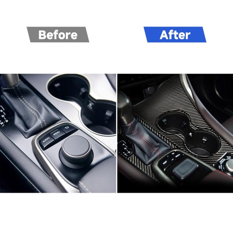 Car Carbon Fiber Water Cup Holder Panel Decorative Sticker for Lexus RX300 / 270 / 200T / 450h 2016-2019, Left Drive, Water Cup Holder, Left Drive