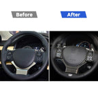 Car Carbon Fiber Steering Wheel Button Decorative Sticker for Lexus NX200 / 200t / 300h 2014-2021, Left and Right Drive Universal, Steering Wheel Button