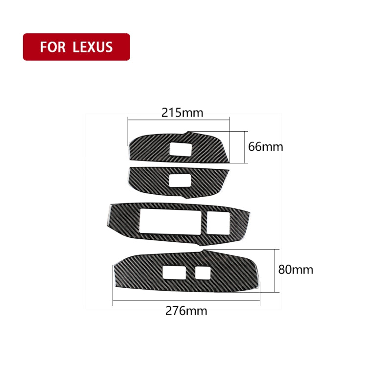 Car Carbon Fiber Window Glass Lift Decorative Sticker for Lexus NX200 / 200t / 300h 2014-2021, Left Drive, Window Glass Lift, Left Drive
