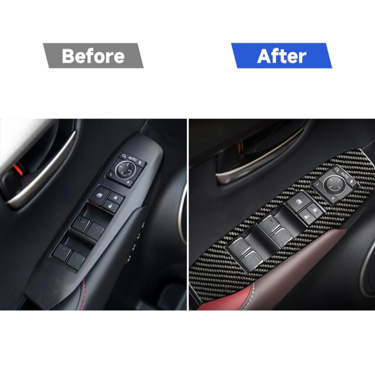 Car Carbon Fiber Window Glass Lift Decorative Sticker for Lexus NX200 / 200t / 300h 2014-2021, Left Drive, Window Glass Lift, Left Drive