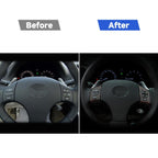 Car Carbon Fiber Steering Wheel Button B Decorative Sticker for Lexus IS250 300 350C 2006-2012, Left and Right Drive Universal, Steering Wheel Button B