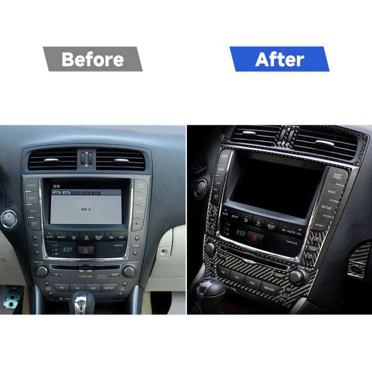Car Carbon Fiber CD Panel Decorative Sticker for Lexus IS250 300 350C 2006-2012, Left and Right Drive Universal, CD Panel