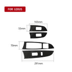 Car Carbon Fiber Window Glass Lift Decorative Sticker for Lexus IS250 300 350C 2006-2012, Left Drive, Window Glass Lift, Left Drive