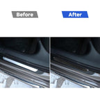 Car Carbon Fiber Threshold Decorative Sticker for Audi A6 S6 C7 A7 S7 4G8 2012-2018, Left and Right Drive Universal, Threshold