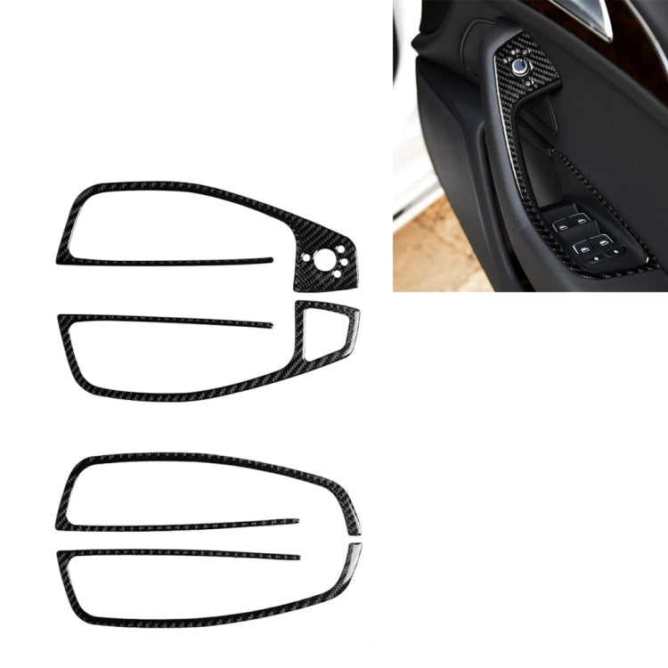 Car Carbon Fiber Glass Lifter Long Style Decorative Sticker for Audi A6 S6 C7 A7 S7 4G8 2012-2018, Right Drive, Glass Lifter, Right Drive