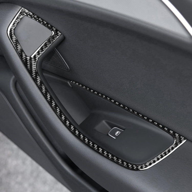 Car Carbon Fiber Glass Lifter Long Style Decorative Sticker for Audi A6 S6 C7 A7 S7 4G8 2012-2018, Left Drive, Glass Lifter, Left Drive