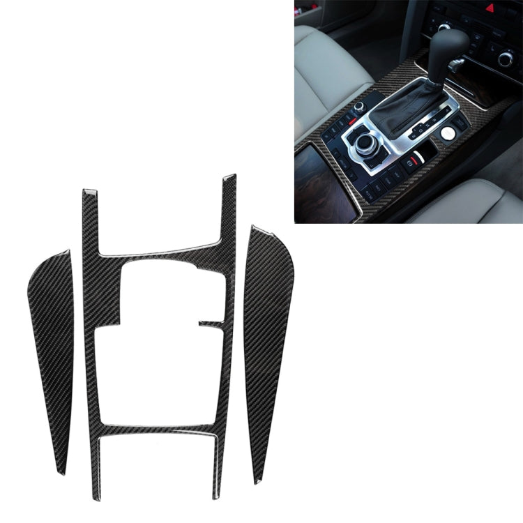 Car Carbon Fiber Gear Shift Position + Side Panel Decorative Sticker for Audi A6 2005-2011, Right Drive, Low Configuration, Gear Shift Position Right Drive, Low Configuration