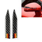 Car Carbon Fiber German Flag Pattern Rearview Mirror Anti-collision Sticker for Audi TT, Left and Right Drive Universal, A Style, Rearview Mirror Anti-collision A