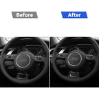 Car Carbon Fiber Steering Wheel Decorative Sticker for Audi A3 / S3 2014-2019, Left and Right Drive Universal, Steering Wheel
