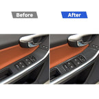 4 PCS Car Carbon Fiber Window Lifting Panel Decorative Stickers for Volvo V60 2010-2017 / S60 2010-2018, Left and Right Drive Universal, Window Lifting Panel