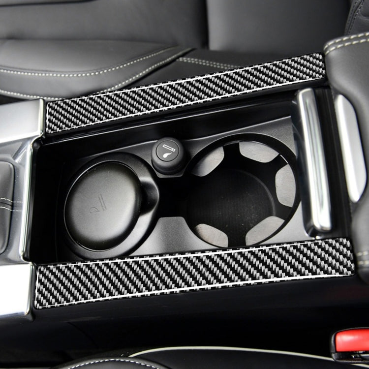 Car Carbon Fiber Armrest Cup Holder Decorative Stickers for Volvo V60 2010-2017 / S60 2010-2018, Left and Right Drive Universal, Armrest Cup Holder