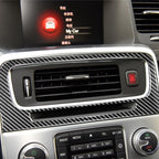 Car Carbon Fiber Central Control Air Outlet Decorative Stickers for Volvo V60 2010-2017 / S60 2010-2018, Left and Right Drive Universal, Central Control Air Outlet