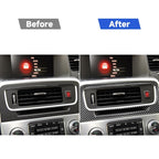 Car Carbon Fiber Central Control Air Outlet Decorative Stickers for Volvo V60 2010-2017 / S60 2010-2018, Left and Right Drive Universal, Central Control Air Outlet