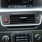 Car Carbon Fiber Central Control Below Air Outlet Decorative Stickers for Volvo V60 2010-2017 / S60 2010-2018, Right Drive, Central Control Below Air Outlet, Right Drive
