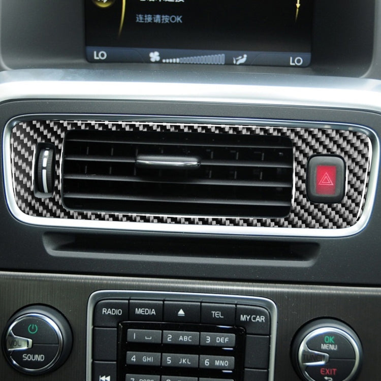 Car Carbon Fiber Central Control Below Air Outlet Decorative Stickers for Volvo V60 2010-2017 / S60 2010-2018, Left Drive , Central Control Below Air Outlet, Left Drive