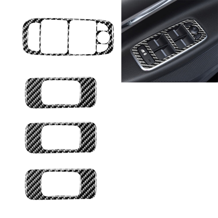 4 in 1 Car Carbon Fiber Lifting Panel Decorative Stickers for Jaguar F-PACE X761 XE X760 2016-2020, Left Drive, Lifting Panel, Left Drive