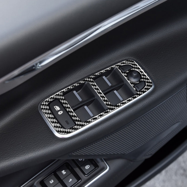 4 in 1 Car Carbon Fiber Lifting Panel Decorative Stickers for Jaguar F-PACE X761 XE X760 2016-2020, Left Drive, Lifting Panel, Left Drive