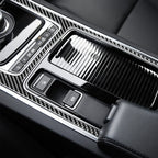 Car Carbon Fiber Central Control H Shape Decorative Stickers for Jaguar F-PACE X761 XE X760 XF X260 2016-2020, Left and Right Drive Universal, Central Control H Shape