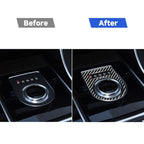 Car Carbon Fiber Gearshift Knob Decorative Stickers for Jaguar F-PACE X761 XE X760 XF X260 XJ 2016-2020, Left and Right Drive Universal, Gearshift Knob