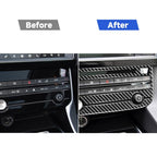 Car Carbon Fiber Air Conditioning Panel Decorative Stickers for Jaguar F-PACE X761 XE X760 XF X260 2016-2020, Left and Right Drive Universal, Air Conditioning Panel