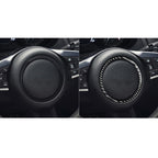 Car Carbon Fiber Steering Wheel Logo Decorative Stickers for Jaguar F-PACE X761 XE X760 XF X260 XJ 2016-2020, Left and Right Drive Universal, Steering Wheel Logo